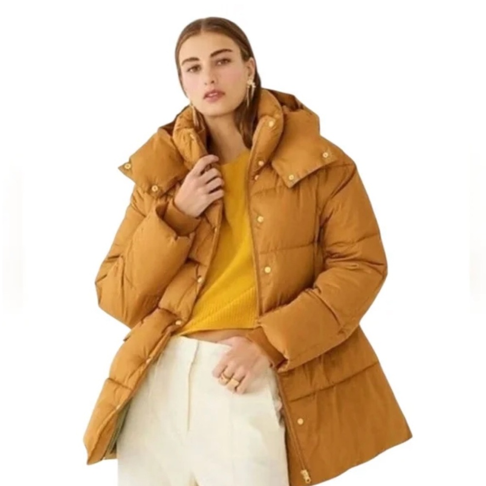 J. Crew Women's Chateau Parka Golden Topaz Puffer NWOT Size Small